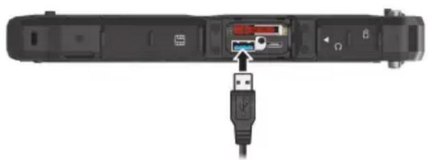 Getac K120 G2 - Raccordement d'un appareil pour la recharge USB - 1
