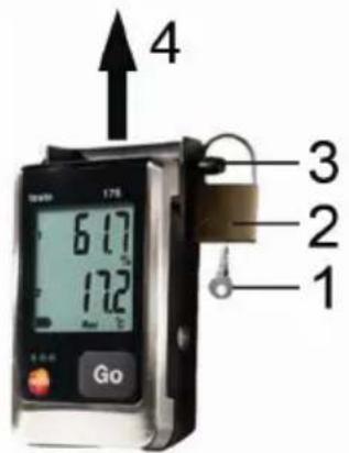 Testo 176T1 - Déverrouiller l'enregistreur de données - 1