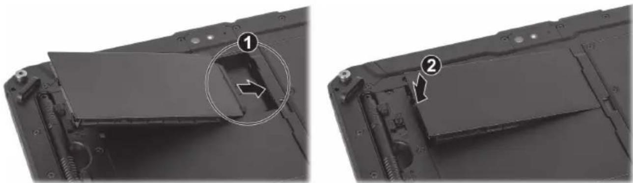 Getac ZX10 - Installation de le bloc batterie - 1