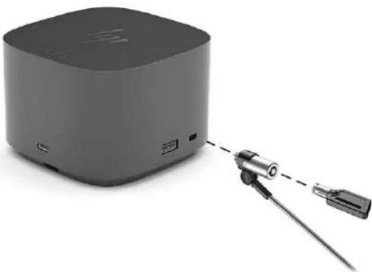 HP Thunderbolt Dock 120W G4 - Connexion d'un câble antivol en option - 2