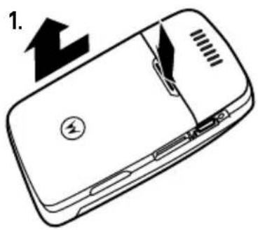 MOTOROLA A910 - Installation de la batterie - 1