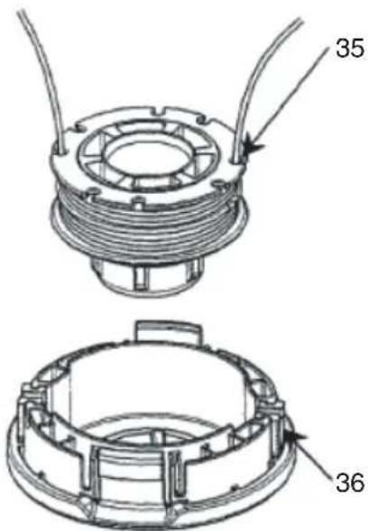 HITACHI CG22EAP2 - Sustitución de la línea de nylon - 4