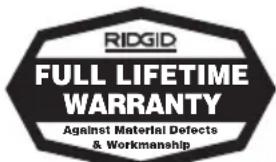 RIDGID Power Spin+ - No other express warranty applies - 1