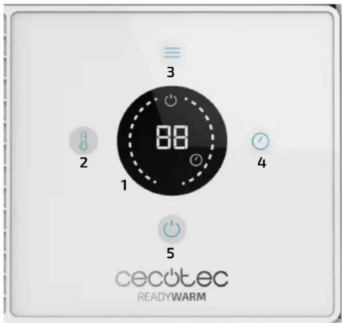 CECOTEC Ready Warm 9770 Ceramic Towel - Panel de control - 1