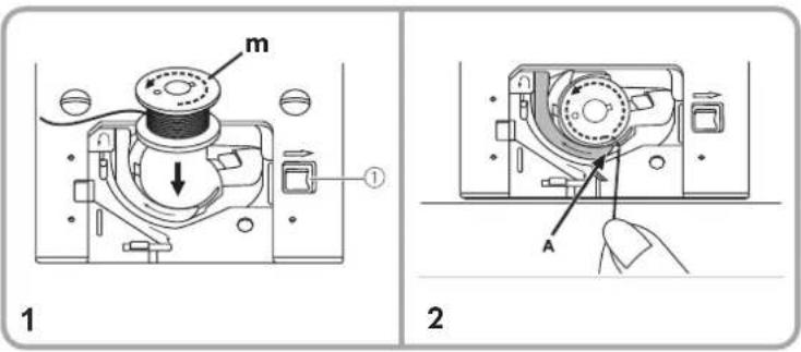 SILVERCREST SCNM 100 A1 - Insertion de la bobine avec le fil inférieur : - 1