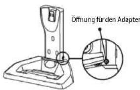 Öffnung für den Adapter