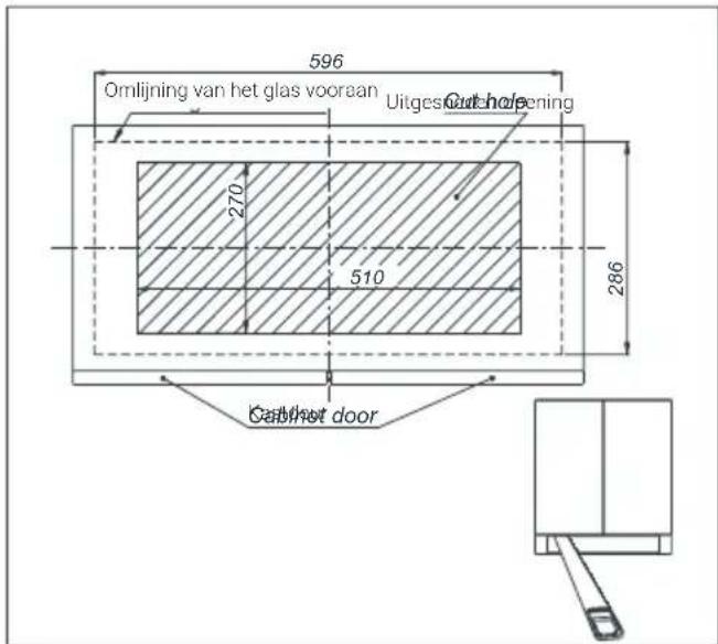 Omlijning van het glas vooraan Uitgesel Cathode 270 510 286 Cabinet door