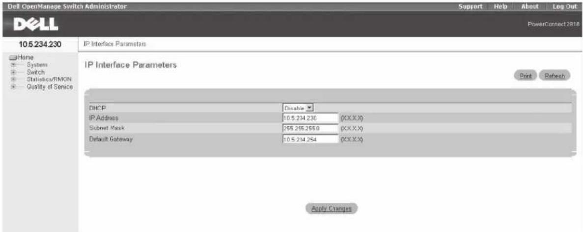 DELL PowerConnect 2808 - 圖 3-2. Web 組態使用者介面 - 1