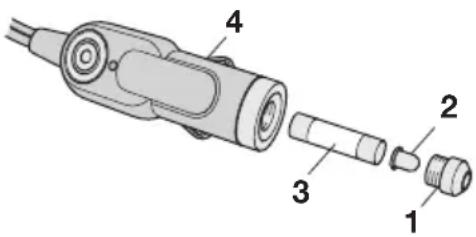 Technical diagram of a mechanical device with numbered parts for identification
