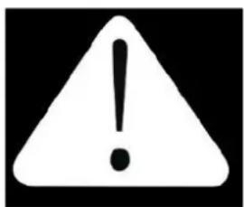 Warning symbol image with exclamation mark inside triangle