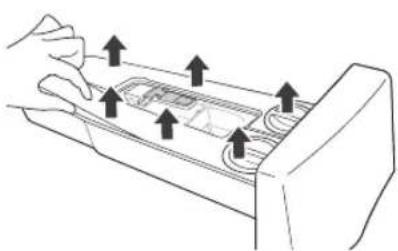 LG F14V40WHSA - Si la lessive ou l'adoucissant se durcit à l'intérieur des compartiments ezDispense, retirez les couvercles du tiroir. - 1