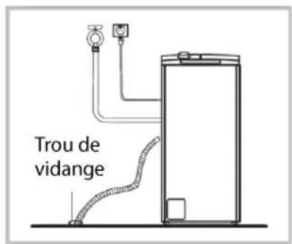 THOMSON TOP8131 - Raccordement du tuyau de vidange - 1