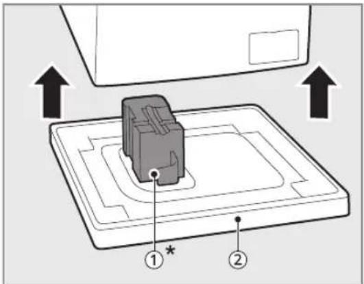 LG F14V72BSTA - Soulever l'appareil de sa base en mousse - 1