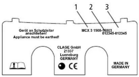 Clage MCX 3 - Typenschild-Blende - 1