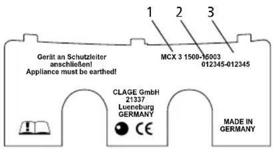 Clage MCX 3 - Afdekking typeplaatje - 1