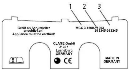 Clage MCX 3 - Rating plate cover - 1