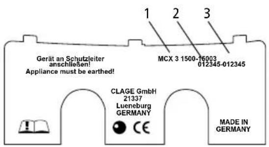 Clage MCX 3 - Placa de identificação - 1