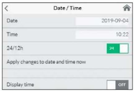 Clage DSX Touch - Definições "Settings" - 1