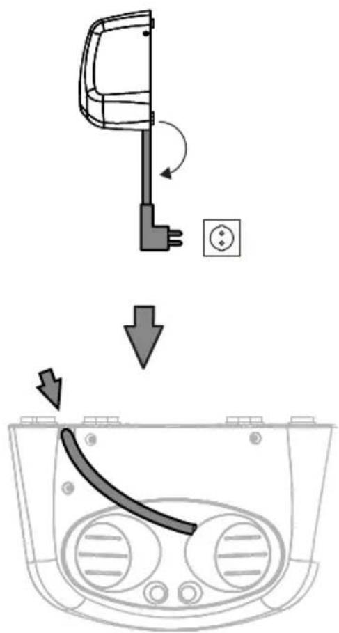 Diagram illustrating the process of a hairdryer with labeled parts and directional arrows indicating motion.