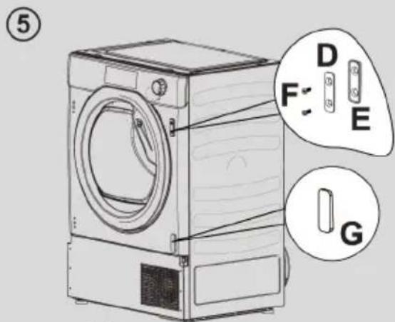 HAIER HDBI H7A2TBEX-S - Anpassung der Höhe des Wäschetrockners - 7