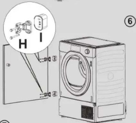 HAIER HDBI H7A2TBEX-S - Anpassung der Höhe des Wäschetrockners - 8