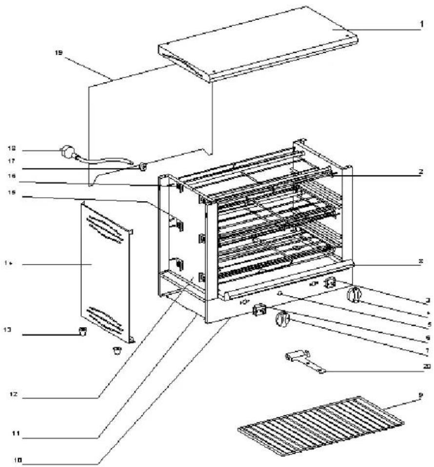 ROLLER GRILL BAR 1000 - Spare parts BAR 2000 - 1