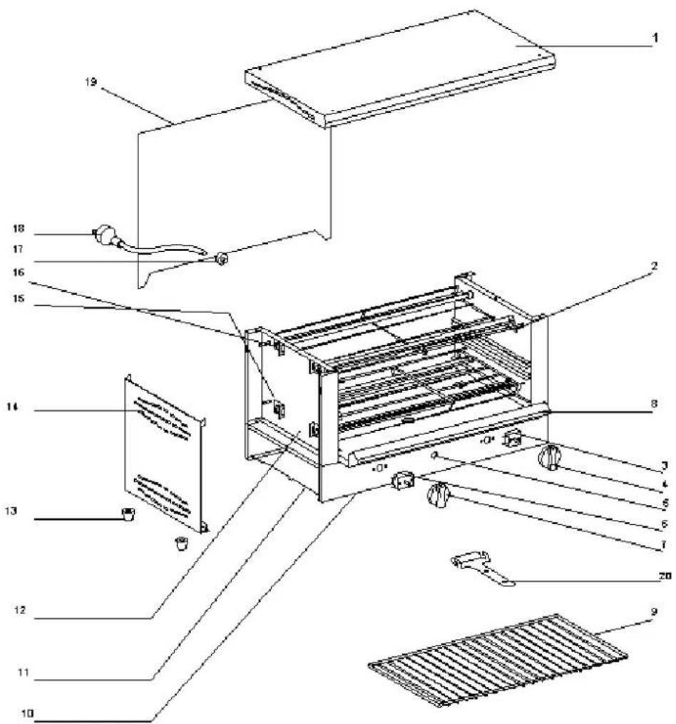 ROLLER GRILL BAR 1000 - Spare parts BAR 1000 - 1