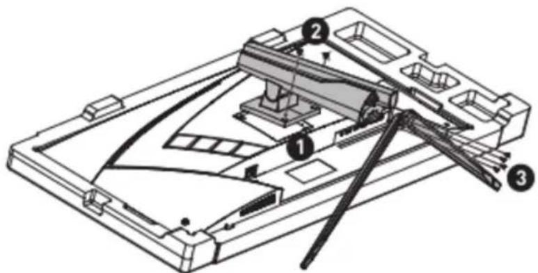 MSI MAG401QR - Installation du pied de support - 1