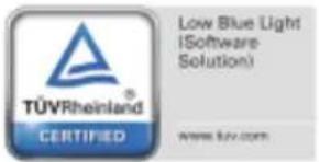 TÜVRheinland® CERTIFIED Low Blue Light (Software Solution) www.tuv.com