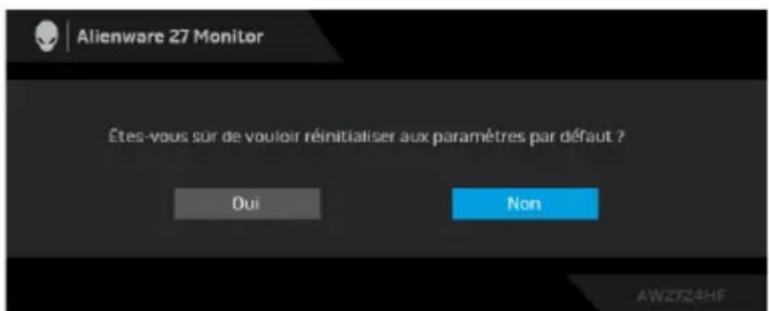 ALIENWARE AW2724HF - REMARQUE : Le message peut être légèrement différent en fonction du signal d'entrée sélectionné. - 1