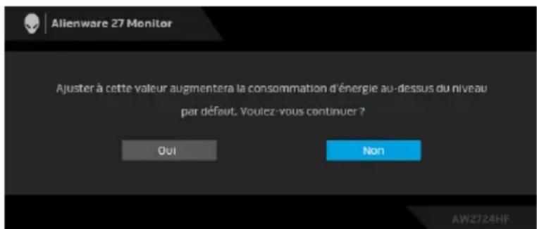 ALIENWARE AW2724HF - Messages d'avertissement OSD - 4