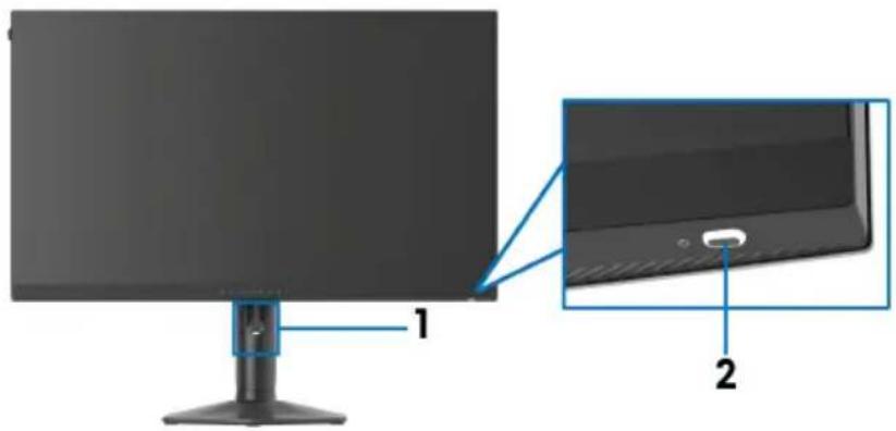 ALIENWARE AW2724HF - Identification des pièces et contrôles - 1