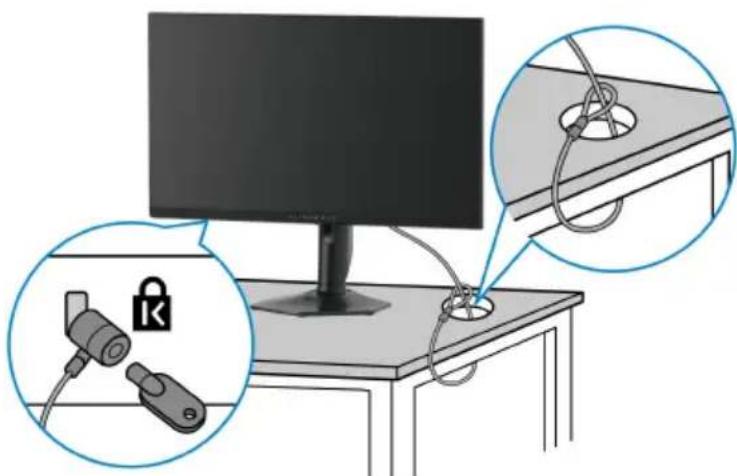ALIENWARE AW2724HF - Sécuriser votre moniteur avec un verrou Kensington (en option) - 1