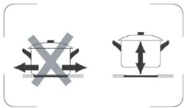 PROLINE IH3520 - Always lift the pans to move them. - 1