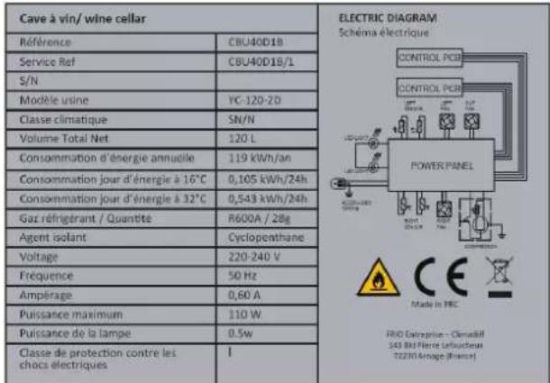 CLIMADIFF CBU40D1B - TECHNICAL DATA - 1