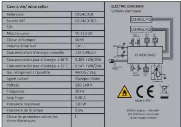 CLIMADIFF CBU40D1B - TARGHETTA INFORMATIVA - 1