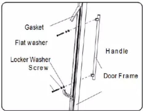 Gasket Flat washer Locker Washer Screw Handle Door Frame