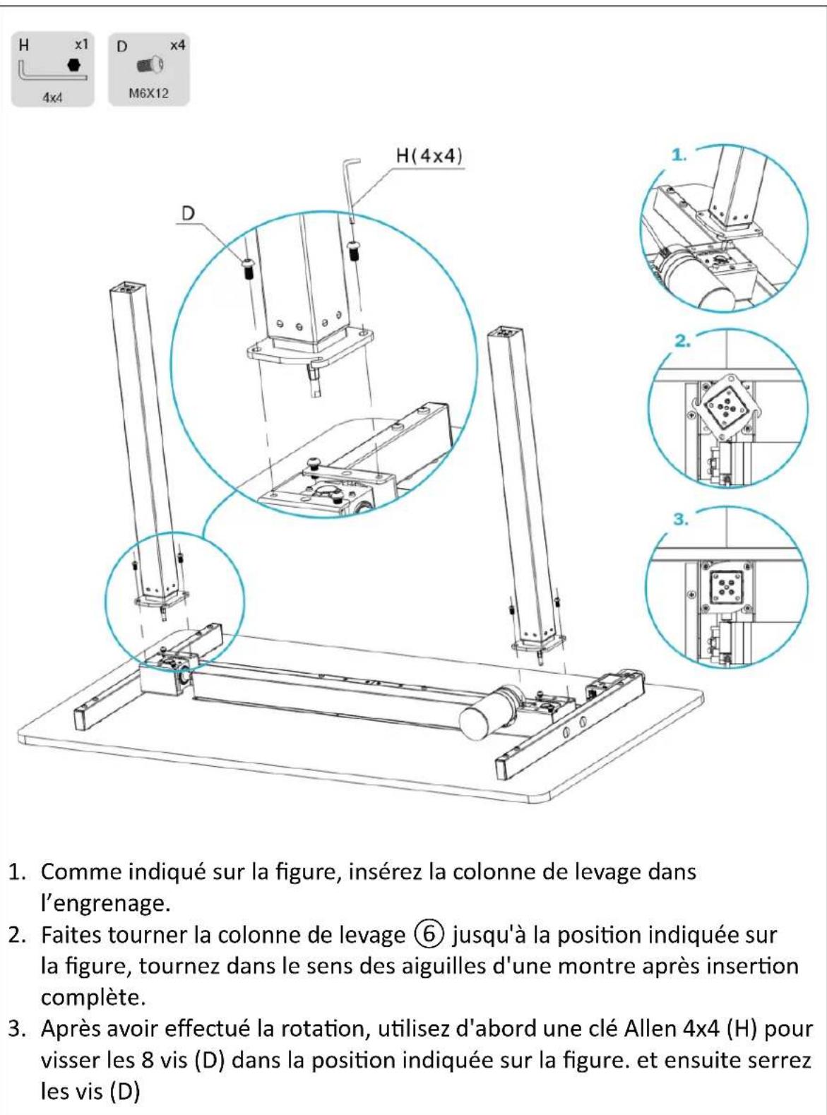 Digitus DA-90432 - Assemblage de la colonne de levage - 1