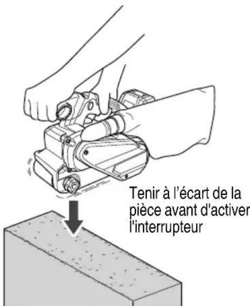 HiKOKI SB 3608DA - Comment tenir la ponceuse à bande - 1