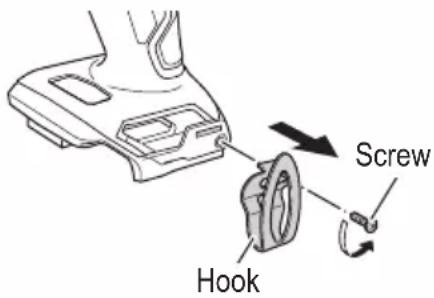 HiKOKI WR18DH - Removing the hook. - 1