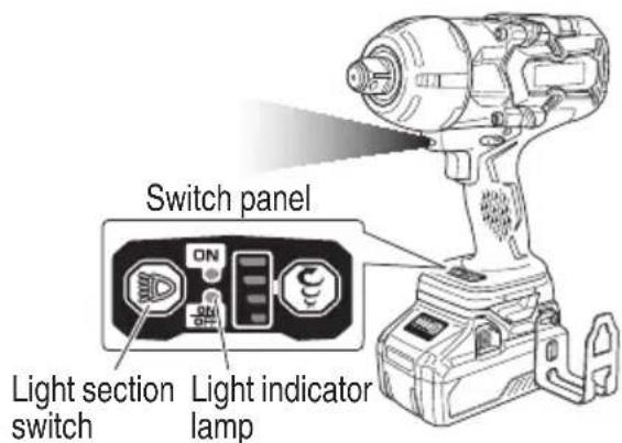 HiKOKI WR36DA - How to use the LED light - 1