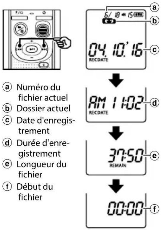 OLYMPUS VN-540PC - Choisissez le fichier à lire depuis le dossier dans lequel il est placé. - 1