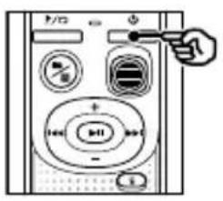 OLYMPUS VN-540PC - Mise sous tension de l'enregistreur - 1