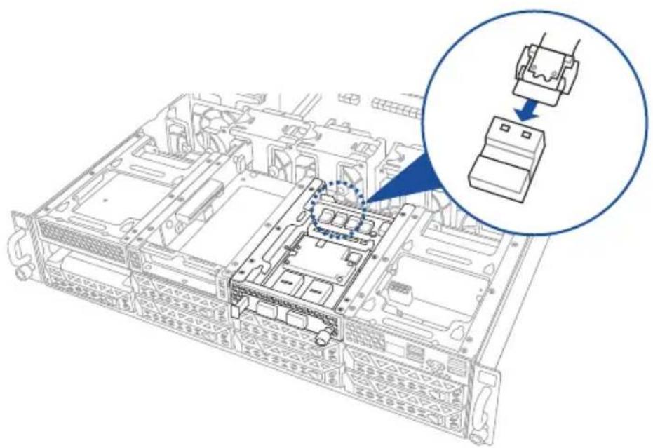 ASUS ESC4000A-E11 - 重新连接排线至 OCP 3.0 插槽基板 - 3
