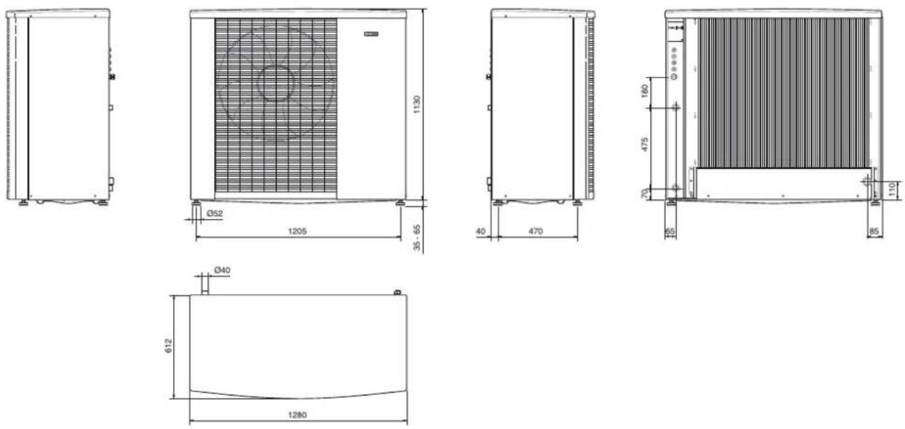 Nibe F2120-16 - Dimensions - 1