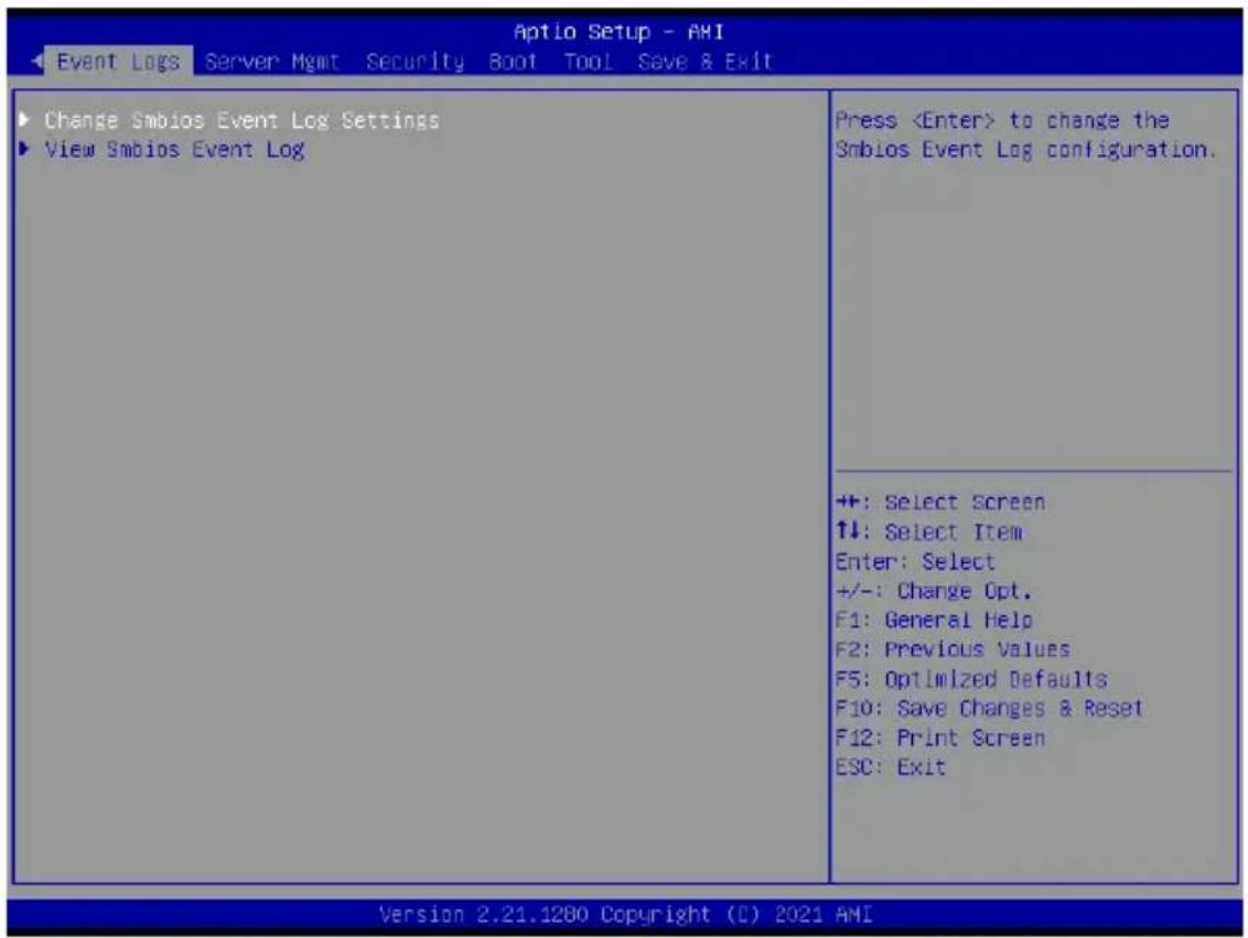 ASUS ESC4000-E10S - 事件记录菜单（Event Logs menu） - 1