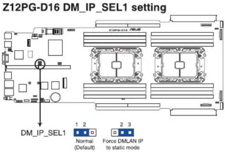 ASUS ESC4000-E10S - DMLAN 设置（3-pin DM\_IP\_SEL1） - 1