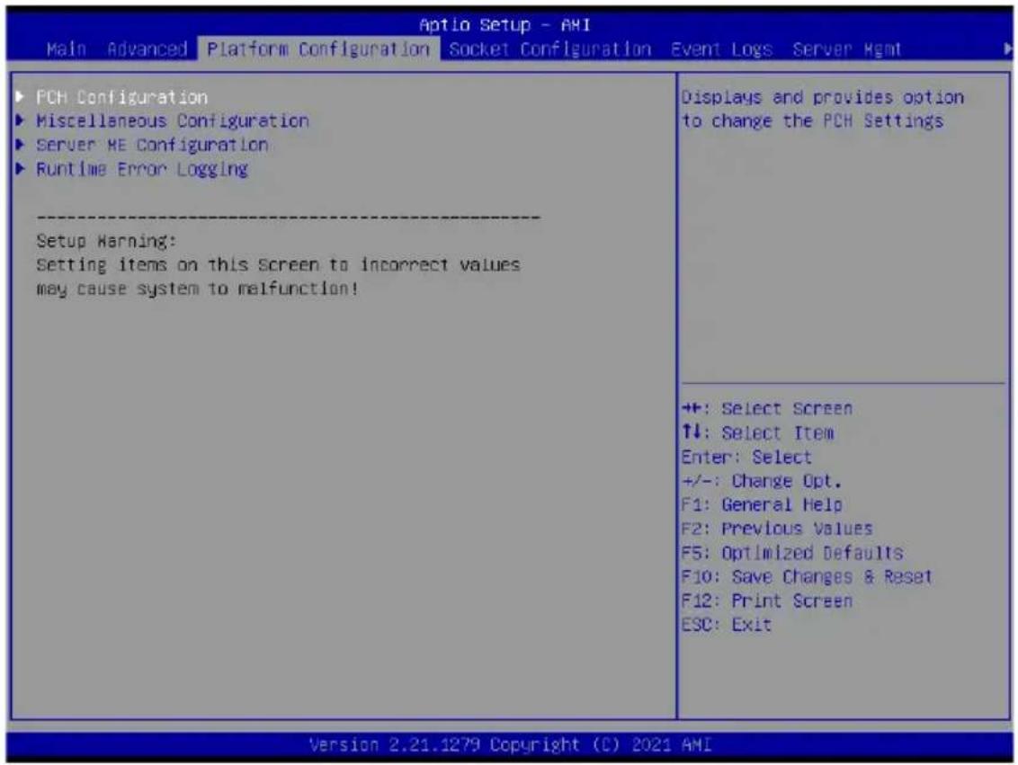 ASUS ESC4000-E10S - 平台设置菜单（Platform Configuration menu） - 2