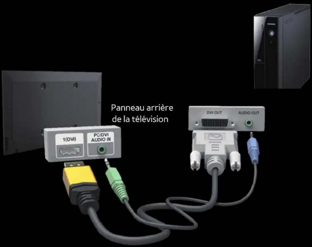 SAMSUNG PS51E6580 - Utilisation d'un câble HDMI/DVI - 1