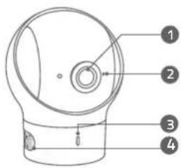 Technical diagram of a device with numbered parts labeled 1 to 4